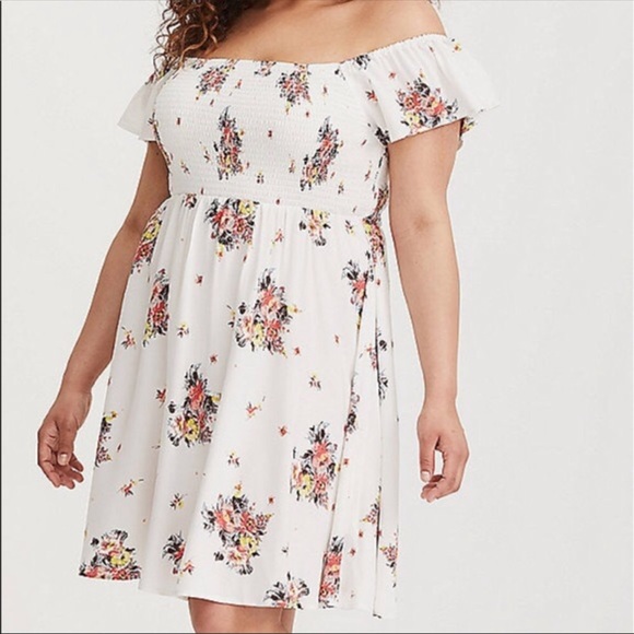 torrid Dresses & Skirts - Torrid Floral Off  shoulder Dress